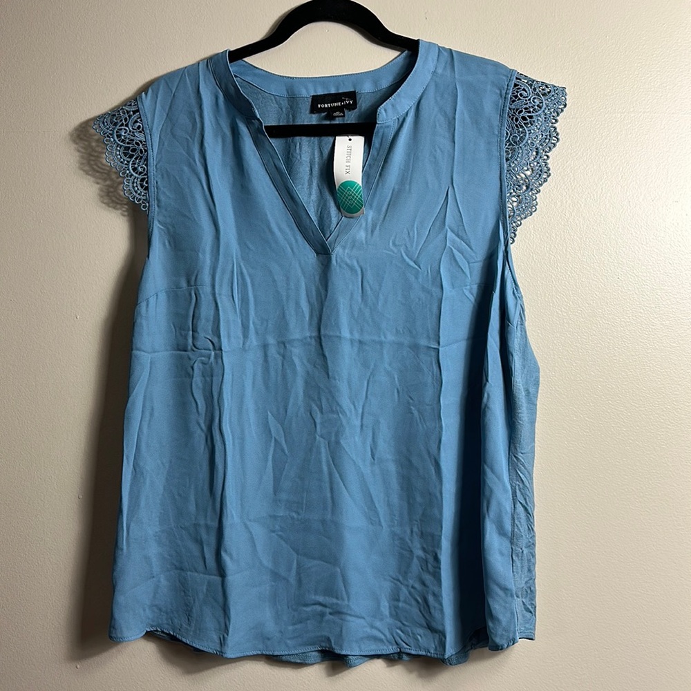 Blue sleeveless top